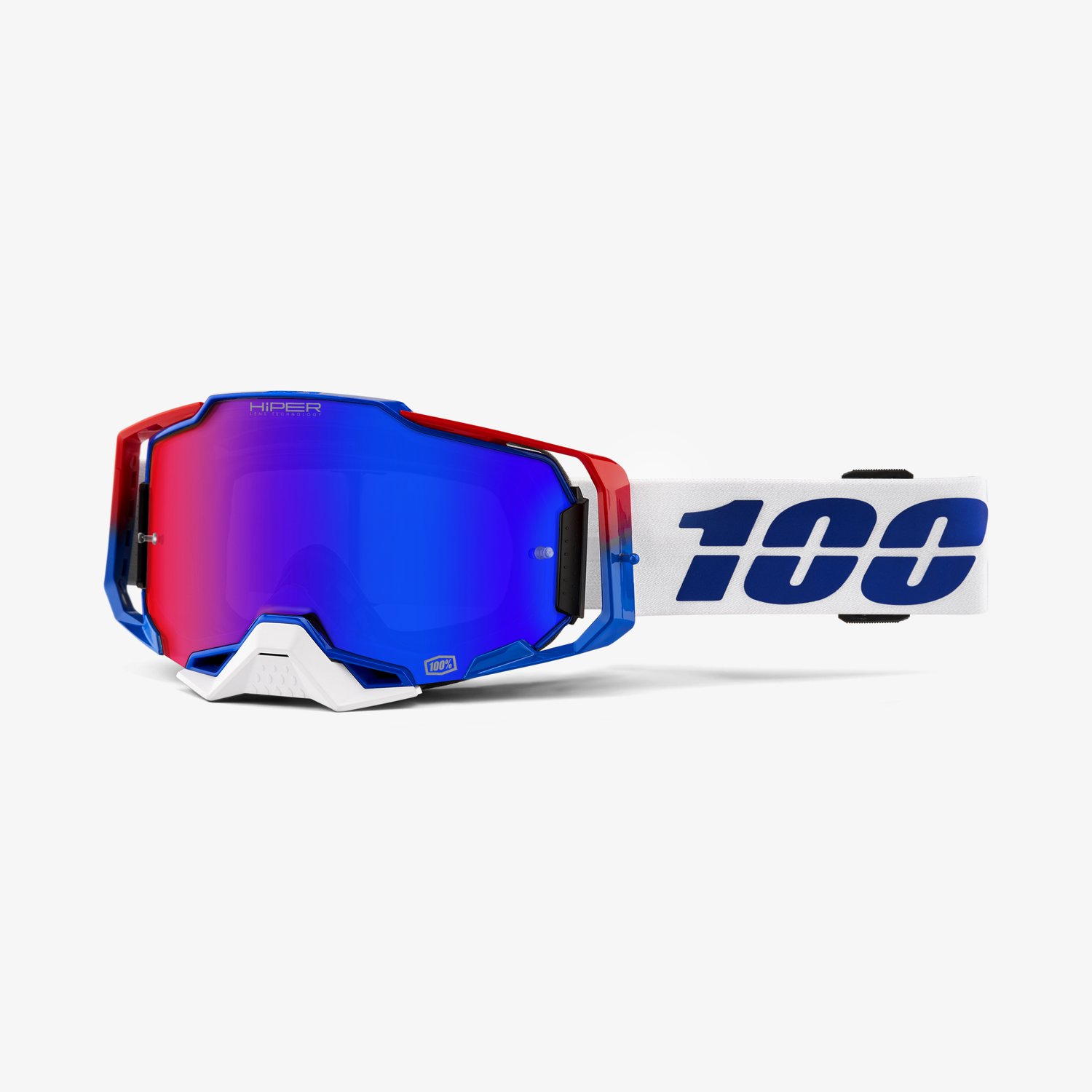 100 goggles red white and blue