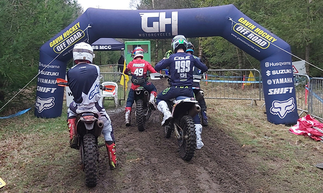 Ben Cole about to start his lap at the GH Motorcycles Santon Enduro 2020
