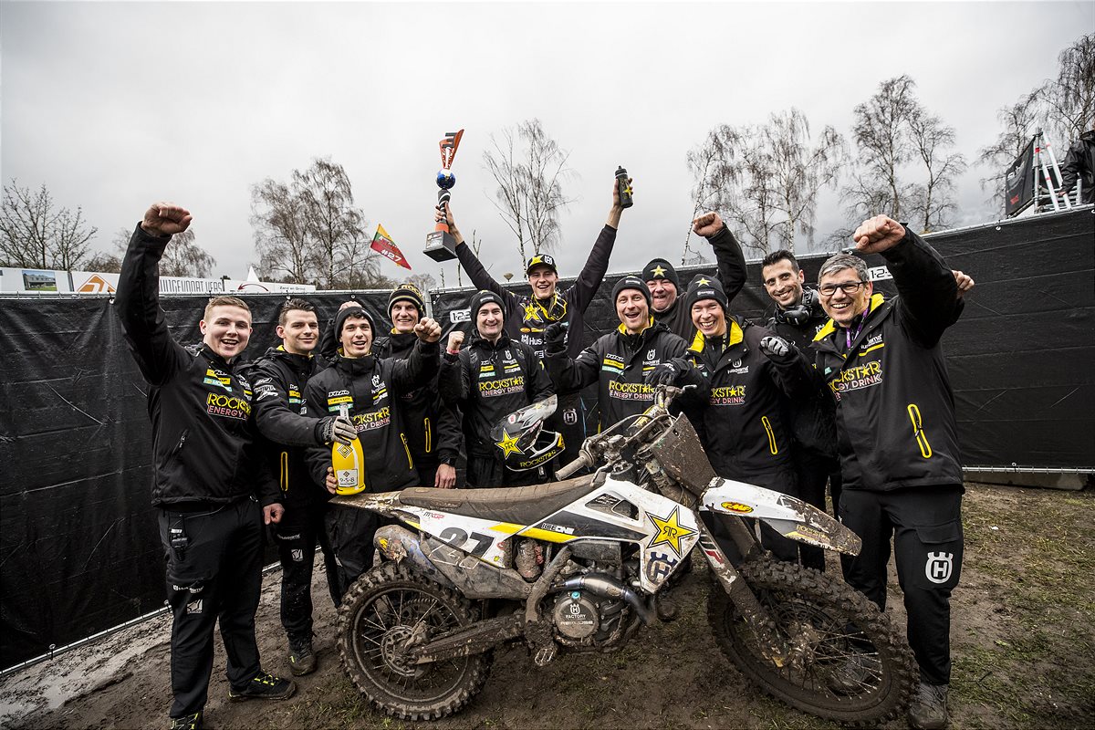 Rockstar Energy Husqvarna Factory Racing sign Kay de Wolf and